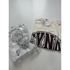 SYNA WORLD College Crest Tee In Off White / Brown Size M NWT